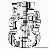 Acoustic Guitar Coloring Pages sketch template