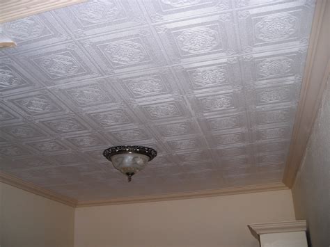 Styrofoam Ceiling Tiles Installed