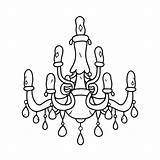 Simple Doodle Of An Elegant Chandelier Outline Sketch Drawing Vector  sketch template