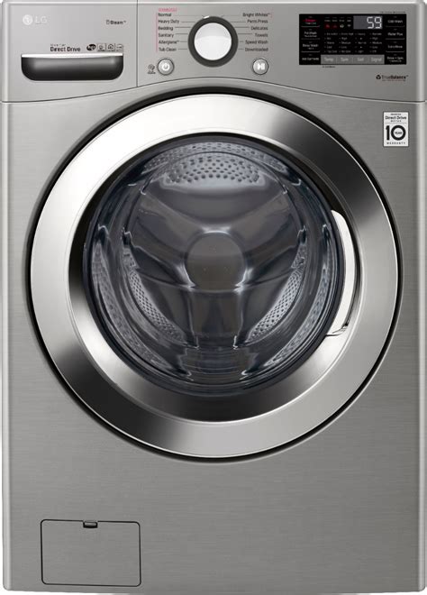 LG 4.5 Cu. Ft. High Efficiency Stackable Smart Front-Load Washer with Steam and 6Motion ...