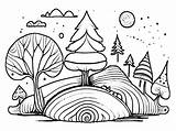 Enchanted Forest Coloring Page · Creative Fabrica sketch template