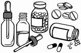Pill Bottles Medicine Line Art Drawings Easy  sketch template
