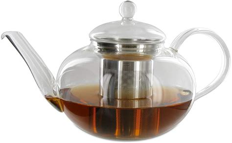 Large Glass Teapot with Stainless Steel infuser(1.25l) - The Indian Tea Company
