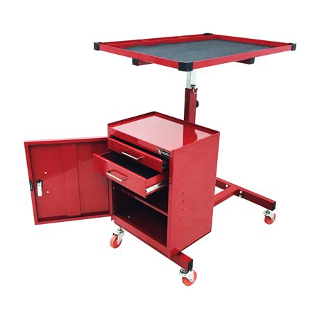 Excel 31-7/10" 2-Drawer Adjustable Metal Tool Cart with Storage