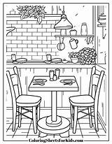 Restaurant Coloring Pages Free Downloads  Sheets For Kids sketch template