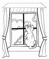 Window Coloring Page Sketch sketch template