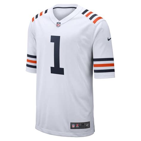 Men's Chicago Bears Justin Fields Nike White Alternate Game Jersey