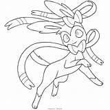 Sylveon Pokemon Coloring Pages Sketch Page sketch template