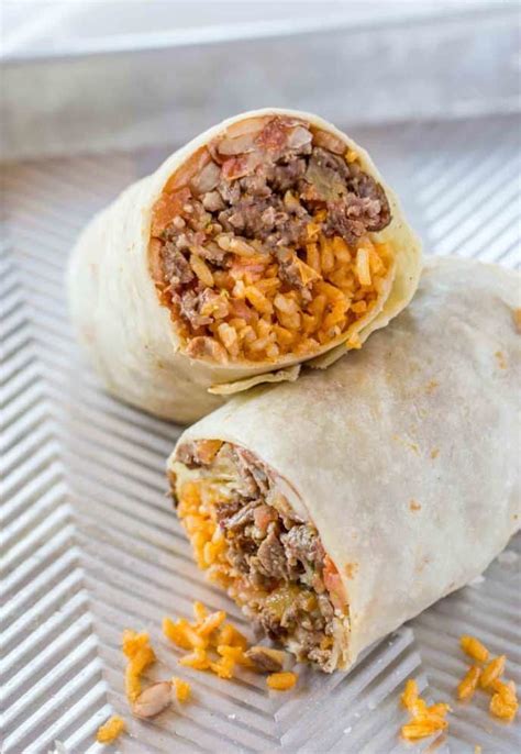 Beef & Bean Burritos Recipe - Quick and Easy Beef Burritos - Little ...