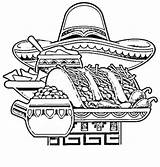 Mexican National Food In Fiesta Coloring Page  Kids Play Color sketch template