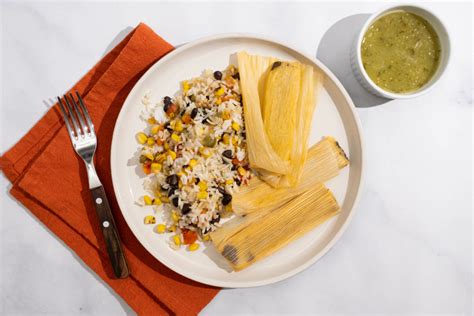 Meal Card: Black Bean and Cheese Tamales with Southwest Rice and ...