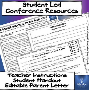 Student Led Conference Checklist and Student Script by Artsy Edison ...