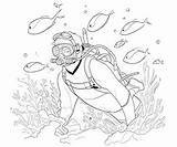 Free Snorkeling Coloring Pages – Corner sketch template