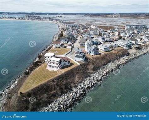 Aerial View of Hampton Beach Near North Beach, Hampton,NH Stock Photo - Image of shoreline, town ...