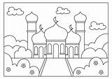 Mosque Outline Related Keywords Sketch Coloring Page sketch template