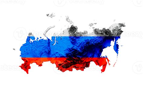 Russia Map and flag 3d topographic map 3d illustration Russia Map National flag icon 27243685 PNG