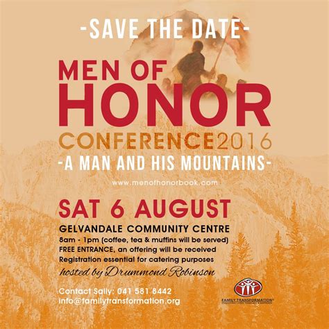 This year our MEN OF HONOR CONF. will be SAT 06 AUG 8AM-1PM at NAFA ...