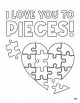 Valentines Day Coloring Page  I Love You To Pieces sketch template
