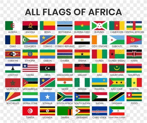 Semua Bendera Kebangsaan Negara-negara Afrika Vektor | Africa flag, Flags of the world, World ...