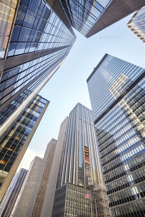 Looking up at New York City skyscrapers, USA Stock Photo by Maciejbledowski