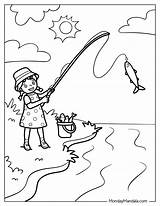 Fishing Coloring Page Free PDF  Nation sketch template