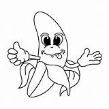 Cute banana Cartoon coloring page Illustration Vector For Kids  sketch template