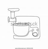 Food Processor Continuous Line Drawing One Stock Vector Royalty Free  sketch template