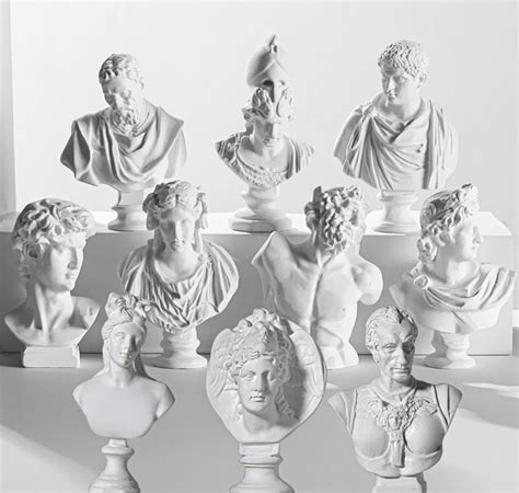 Buy LAGOM HOUSE Greek Bust Statue and Sculptures Set of 10 PCS Bust ...