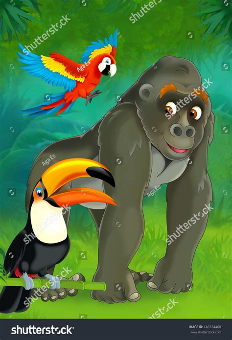 Cartoon Jungle Illustration Children Stock Illustration 146224460