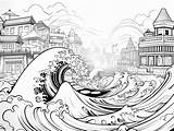 Tsunami Coloring Page For Kids  Free Printable Pages sketch template