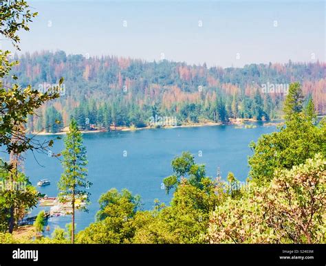 View over Bass Lake Madera County California Stock Photo - Alamy