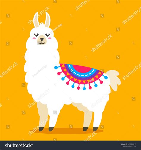 Funny Llama Alpaca Cartoon Style Isolated Stock Vector (Royalty Free) 1038353797 | Shutterstock