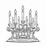 Download Black And White Candelabra Drawing Coloring Pages Online  sketch template