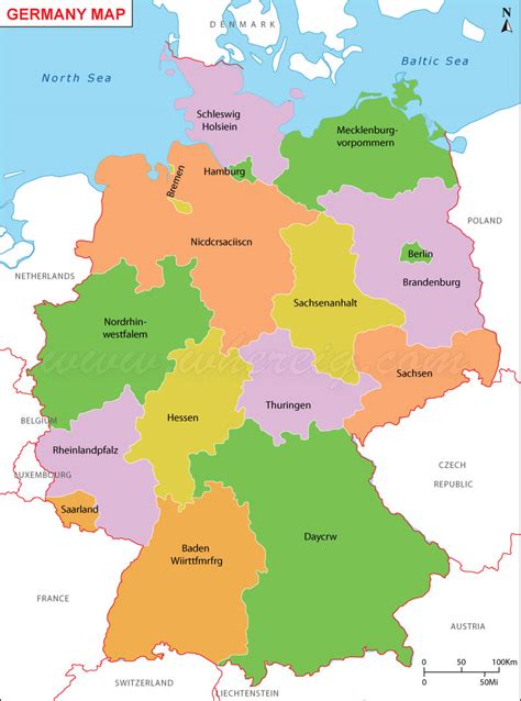 German States And Capitals Map