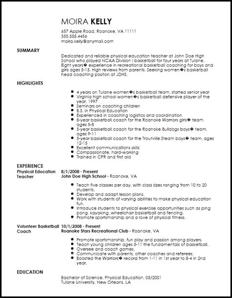 Free Traditional Sports Coach Resume Example | Resume-Now