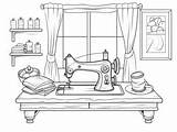 Sewing Machine Coloring Page  sketch template