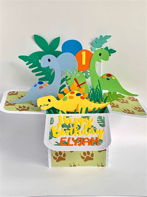 Dinosaur Cake Toppers, Dinosaur Cards, Adult Birthday Card, Kids Birthday Cards, Box Cards ...