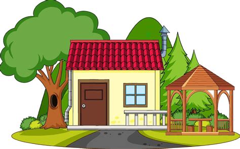 A simple house in nature background 6768368 Vector Art at Vecteezy