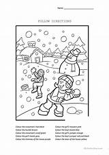Preschool Following Direction Coloring Activity Pages sketch template