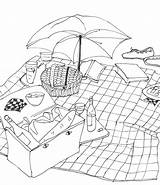 // Summer Picnic Coloring Page Amazing Image sketch template
