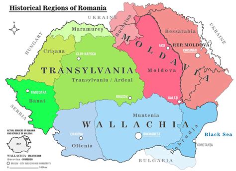 Simplified geometric view of Romania's historical provinces : r/MapPorn