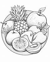 Premium Photo  Coloring Page With Tropical Fruits Circle sketch template