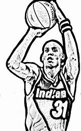 Reggie Miller From Basket NBA coloring Page sketch template