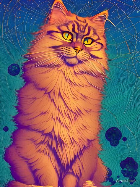 "Siberian Cat - Modern digital art" Sticker for Sale by Ai-michiart | Redbubble