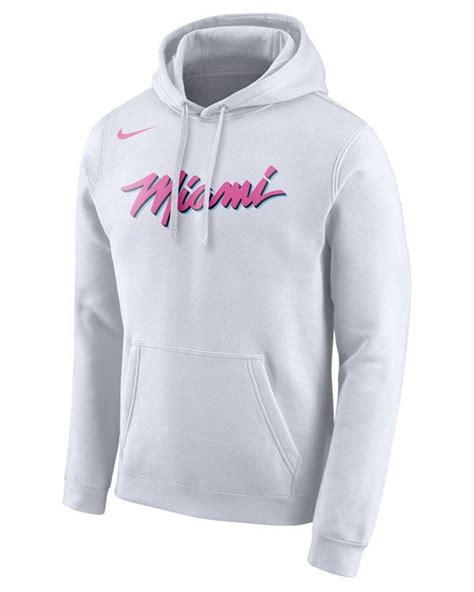 Nike Miami Heat Earned Edition Logo Essential Hoodie in White for Men | Lyst