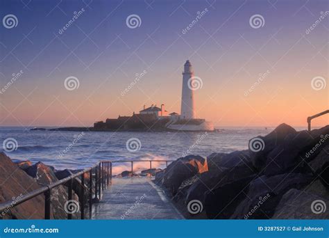 St Mary s Lighthouse stock image. Image of ocean, high - 3287527