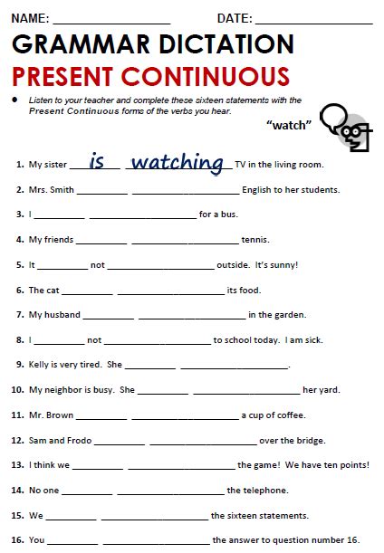 Present Progressive Tense Worksheets | English grammar exercises, English grammar, Present ...