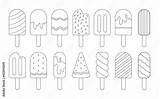 Set Of Ice Cream coloring pages On Isolated White Background Vector  sketch template
