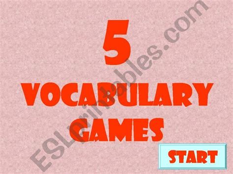 ESL - English PowerPoints: VOCABULARY GAMES