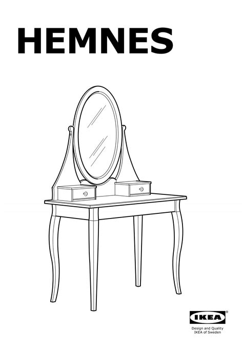 Ikea HEMNES Coiffeuse Avec Miroir - 10121228 - Plan(s) de montage
